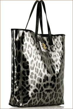  Leopard-Print Leather Shopper  Roberto Cavalli