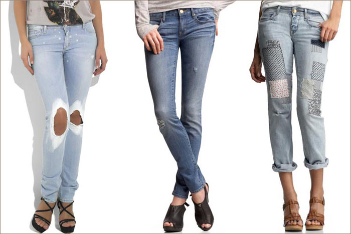 В моде рваные джинсы